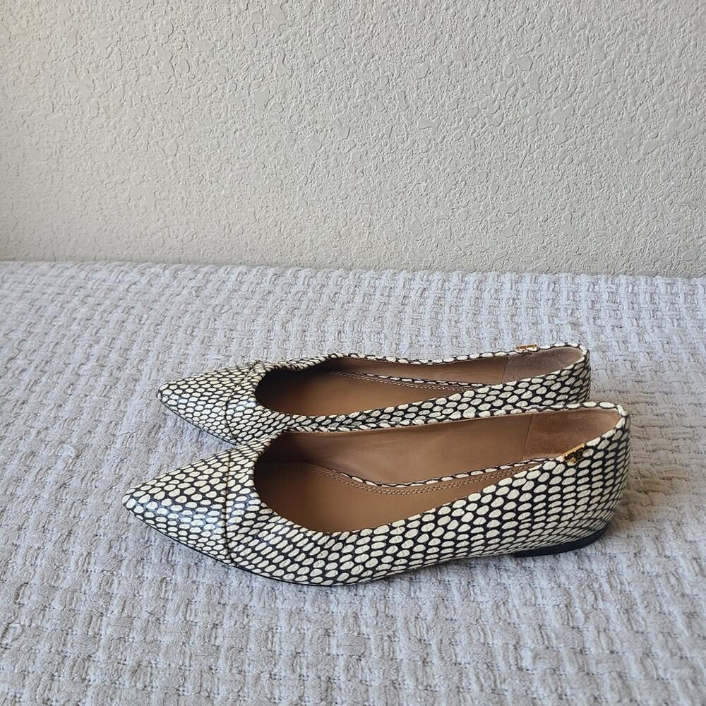 Tory Burch Penelope Snake Print Cap Toe Flat In King Cobra Women's Size 7